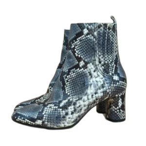 Napoleoni Heeled Ankle Boots Leather Snakeskin Zip Up 6.5 Made in Italy NEW